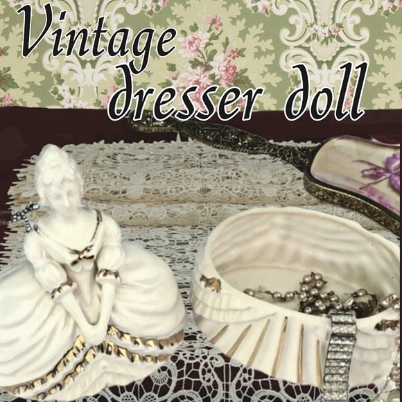 Vintage dresser doll trinket dish